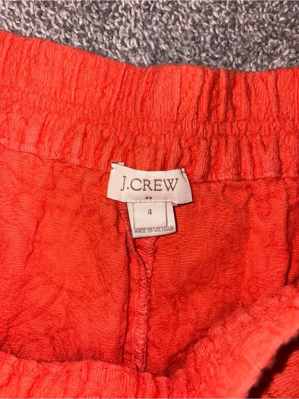 J. Crew Bright Orange Textured High-Waist Pull-On Shorts